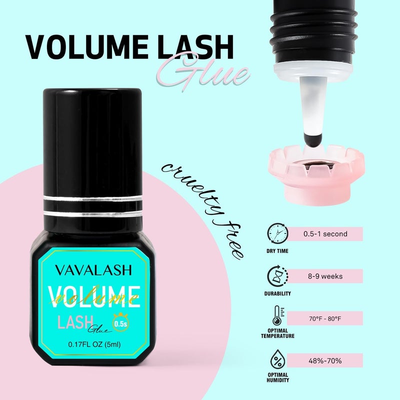 VAVALASH Eyelash Extension Adhesive - 0.5-1 Sec Drying Time, 9 Weeks Retention, Maximum Bond, Long Lasting Black Lash Glue for Professional Use Only (Volume, 5ml) - Image 5
