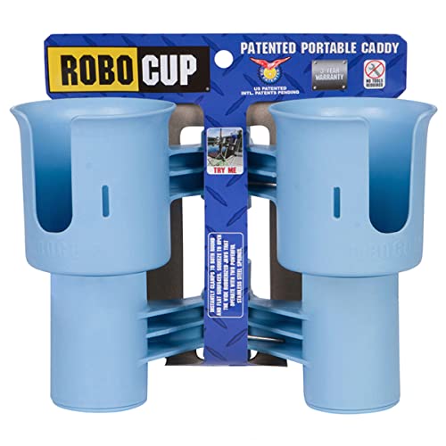 ROBOCUP, Light Blue EZ-Spring, Updated Version, Best Cup Holder for Drinks, Fishing Rod/Pole, Boat, Beach Chair, Golf Cart, Wheelchair, Walker, Drum Sticks, Microphone Stand - Image 2