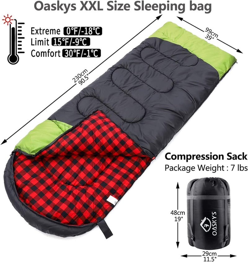 oaskys Camping Sleeping Bag - 3 Season Warm & Cool Weather - Summer Spring Fall Lightweight Waterproof for Adults Kids - Camping Gear Equipment, Traveling, and Outdoors - Image 2