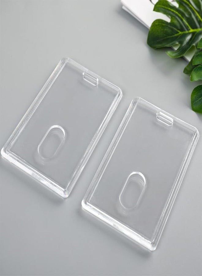 ADA Heavy Duty Card Badge Holder Polycarbonate Vertical Thumb Slots with Retractable Badge Reel Carabiner Clip for School/College/Office use Only Black (Pack of 1) - Image 2