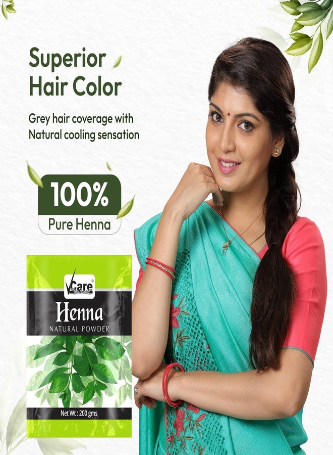 VCare Henna Natural Powder for Hair - 200 gm (Pack of 2) | Natural Conditioning & Anti-Dandruff - Image 3
