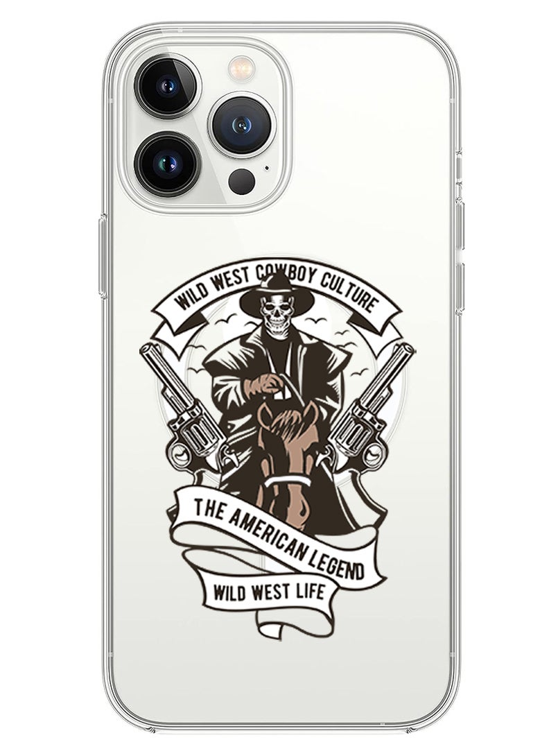 Theodor Magnetic Case for iPhone 13 Pro Max 6.7-inch Compatible with MagSafe Wireless Charging, Shockproof Phone Bumper Cover Wild west cowboy culture copy - Image 1