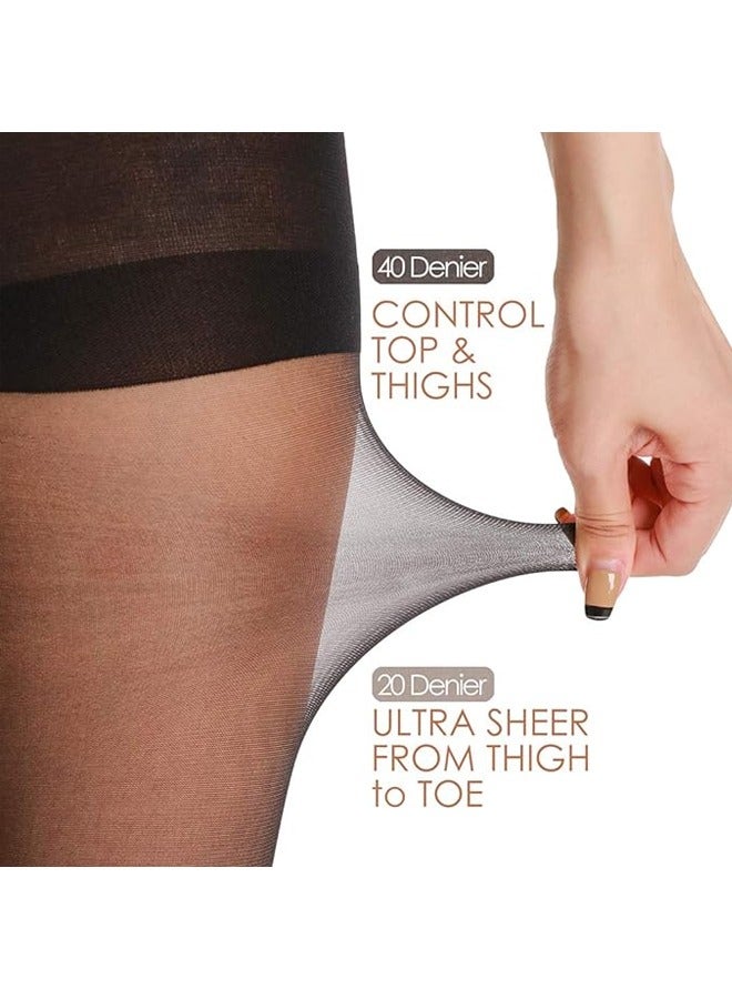 Fanski 3 Pairs Women's Sheer Tights - Image 2