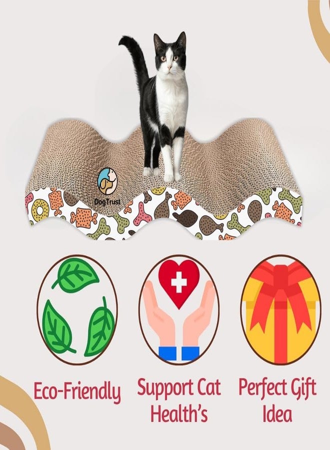 Pet Believe لعبة Pet Believe Cat Wave Patterns - لعبة خدش داخلية من الورق المقوى على شكل موجة مع وسادة خدش للقطط المنزلية - Image 4