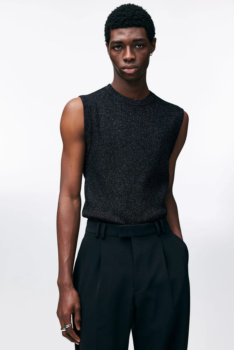 H&M Slim Fit Glittery Sweater Vest