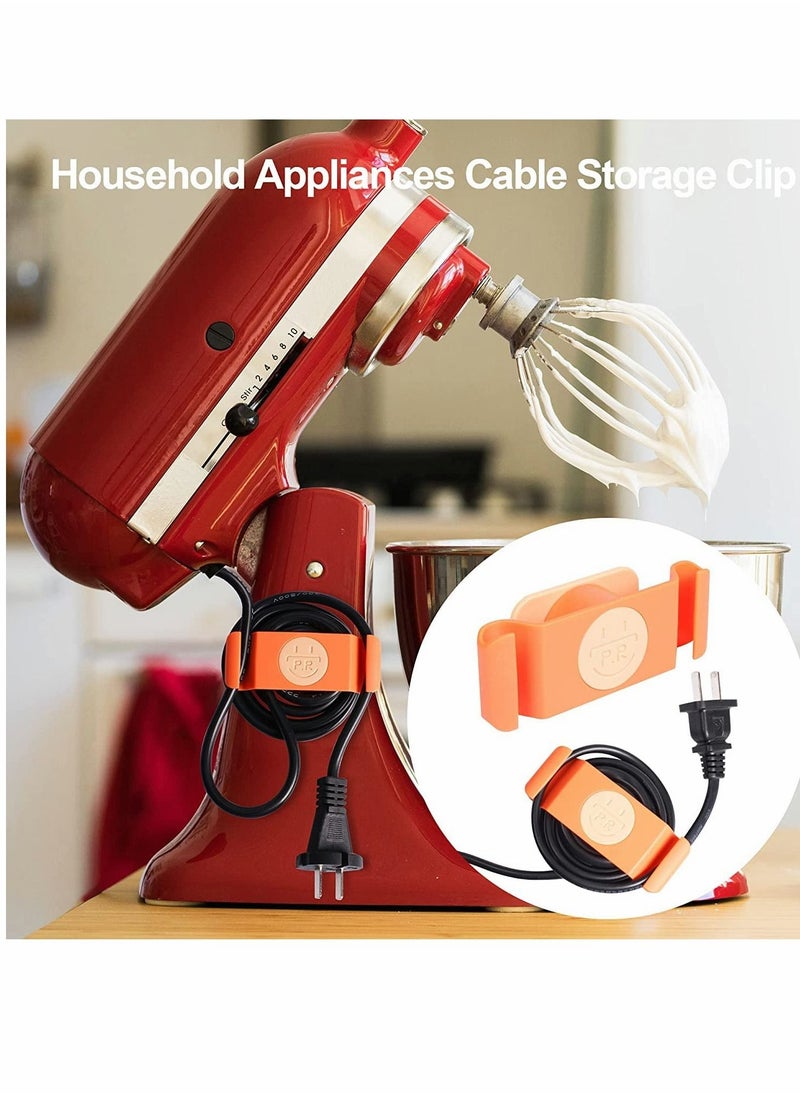 Cord Holder Cable Clips, Cord Organizer for Kitchen Appliances, 4PCS Self-Adhesive Rotatable Cord Wrap Organizers, for Organizing USB, Computer Cables Power Cords Management Clips, Home, Office Tidy