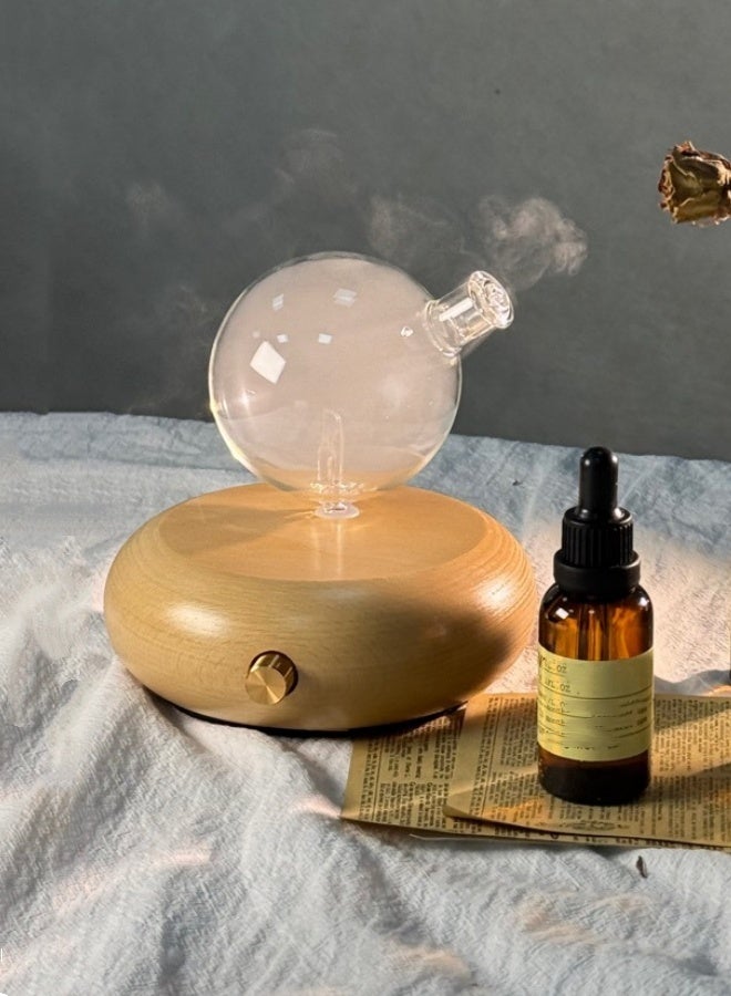 M MIAOYAN Vintage Aromatherapy Essential Oil Diffuser for Home, Office, Hotel, and Spa - Wood and Glass Diffuser, Aroma Diffuser, Cooling Aroma Device - Image 1