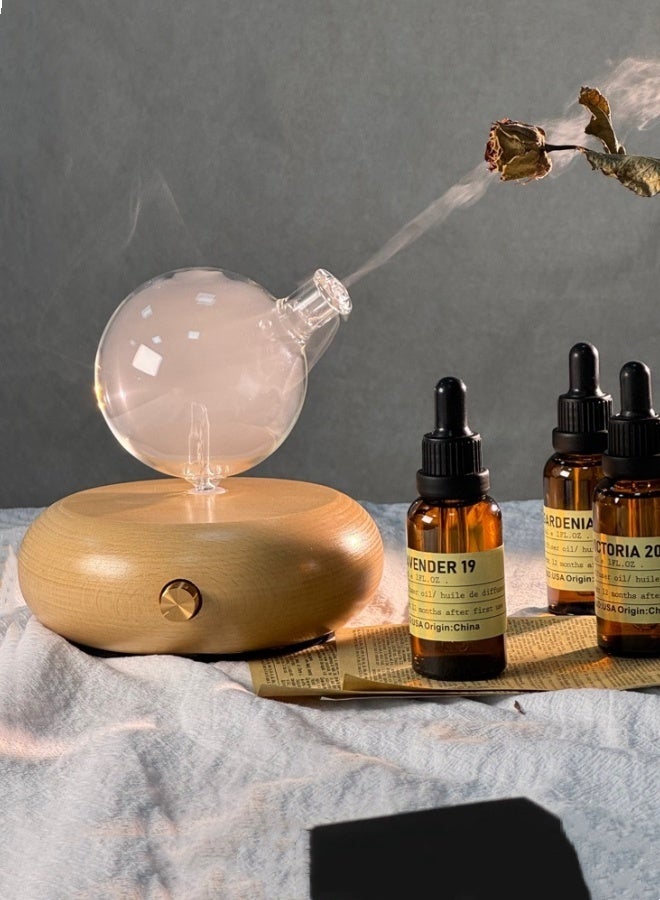 M MIAOYAN Vintage Aromatherapy Essential Oil Diffuser for Home, Office, Hotel, and Spa - Wood and Glass Diffuser, Aroma Diffuser, Cooling Aroma Device - Image 4