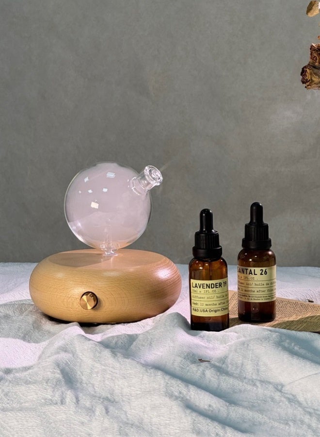 M MIAOYAN Vintage Aromatherapy Essential Oil Diffuser for Home, Office, Hotel, and Spa - Wood and Glass Diffuser, Aroma Diffuser, Cooling Aroma Device - Image 3