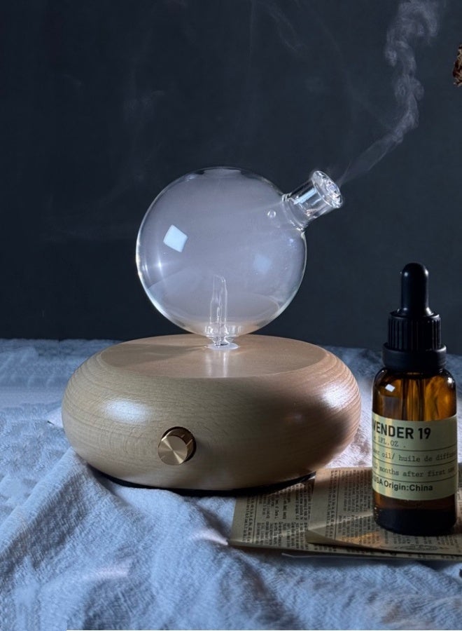 M MIAOYAN Vintage Aromatherapy Essential Oil Diffuser for Home, Office, Hotel, and Spa - Wood and Glass Diffuser, Aroma Diffuser, Cooling Aroma Device - Image 2