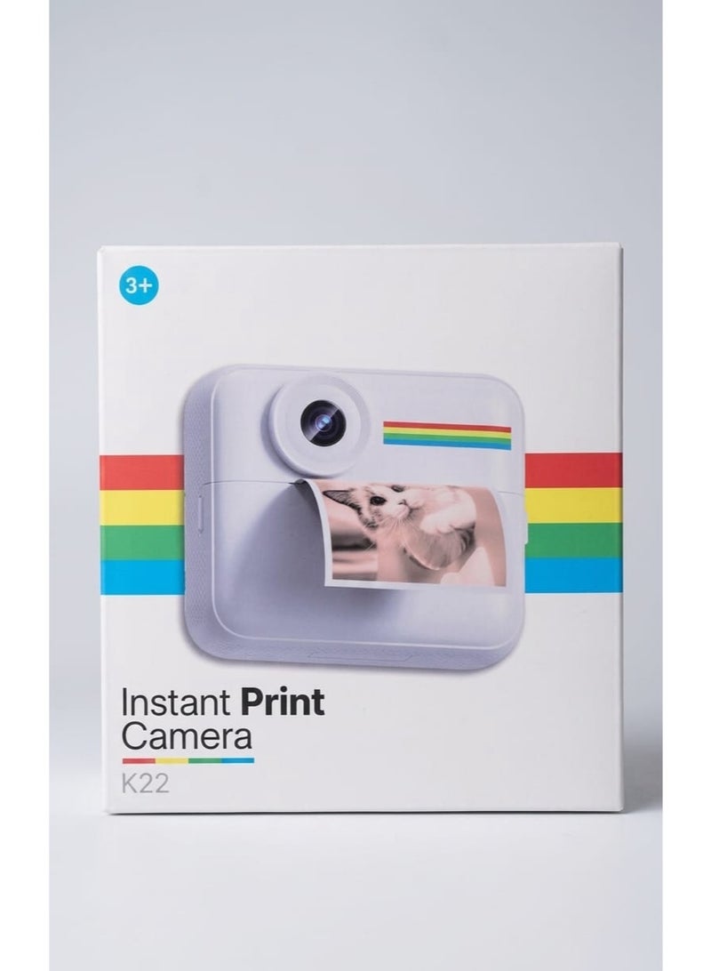 phomemo Instant Print Camera K22 | HD Kids Camera with Thermal Printing | White - Image 1
