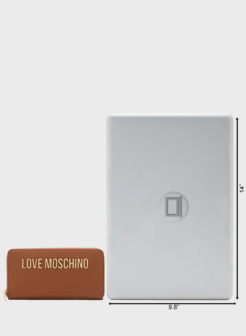 Love Moschino Logo Detailed Zip Over Wallet