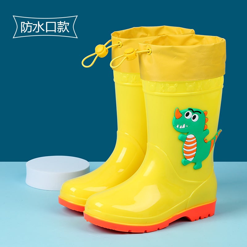 New Cartoon Children'S Rain Boots Cute Baby Dinosaur Girls' Non-Slip Waterproof Rain Boots Girls' Water Shoes - Image 1