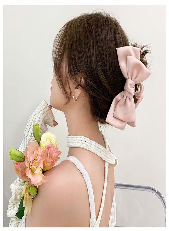 VORSET 2 PCS Large Bow Hair Claw Clips Satin Bow Claw Clip for Women Girl with Long Thick Hair 5.9 inch Elegant Hair Ribbon Design for all types Big Multicolour - Image 5