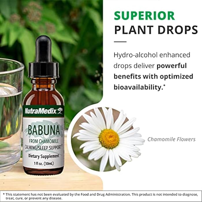NutraMedix Babuna Calm Drops - Chamomile Extract for Optimal Rest and Relaxation Support - Calming Supplement Can Be Mixed with Water for Relaxing Tea or Drink (1oz / 30ml) - Image 3