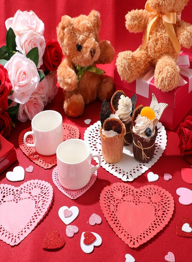 Resholder 900 Pcs Valentines Day Craft Set Include 300 Heart Doilies, 300 Foam Hearts and 300 Glitter Foam Heart Stickers for Valentine's & Galentines Day Wedding Table Decoration DIY Craft Supplies - Image 5