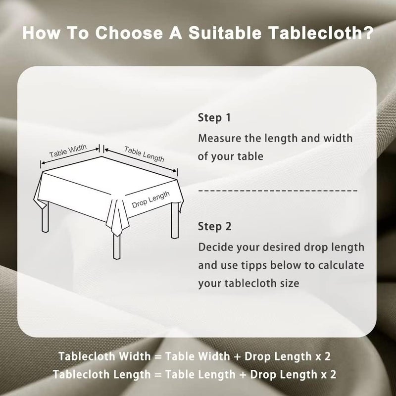DWCN Taupe Tablecloth Stain Protection Washable Table Linen Waterproof Table Cloth for Dining Room, Garden, Party, Weddings or Household, 140 x 280 cm - Image 3