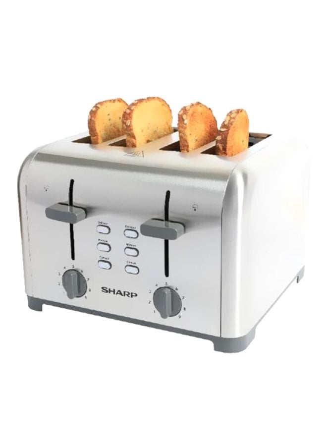 شارب محمصة شرائح خبز كهربائية بقدرة 1400 وات 4 شرائح 1400 W KZ-T42-S3 رمادي فضي - Image 3