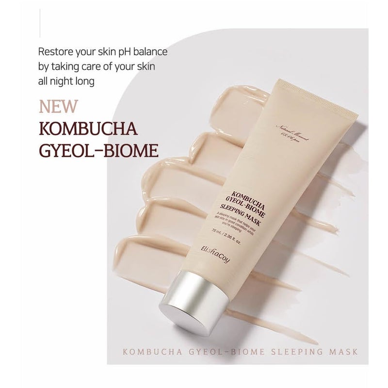 elishacoy [Elishacoy] Kombucha Gyeol-Biome Sleeping Mask 70 ml / 2.37 fl oz â€“ Fermented Kombucha Night Mask for Barrier Repair & Hydration, Vegan Skincare - Image 4