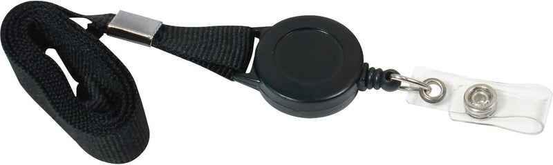 Baumgartens Lanyard Card Reel  12  Pack  Black