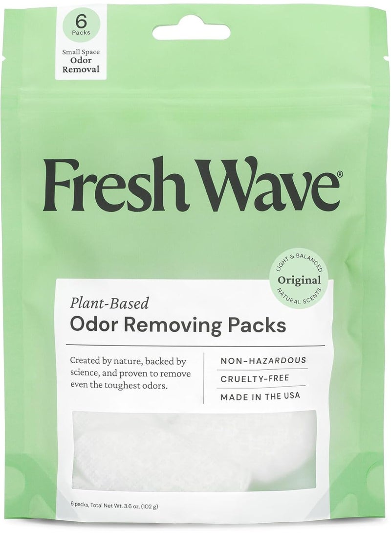 Fresh Wave حزم إزالة الروائح الكريهة والتعطير من فريش ويف، عبوة من 6 - تخفيف آمن للروائح في المساحات الصغيرة، مزيل روائح طبيعي قائم على النباتات، ماصات الروائح للمنزل - Image 2