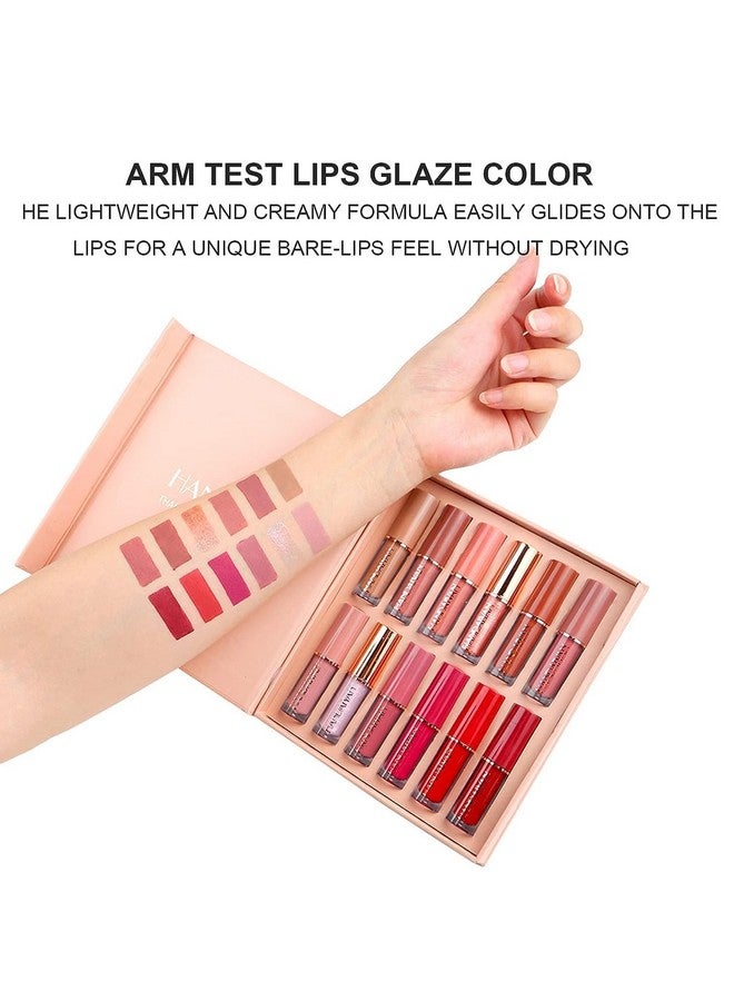 Luxafare 12-Piece Book Style Velvet Liquid Matte Lipstick Waterproof, Non Stick, Nude Lip Glossy Combo Pack Lipsticks For Women - Thanks For The Love Lip Set - Image 2