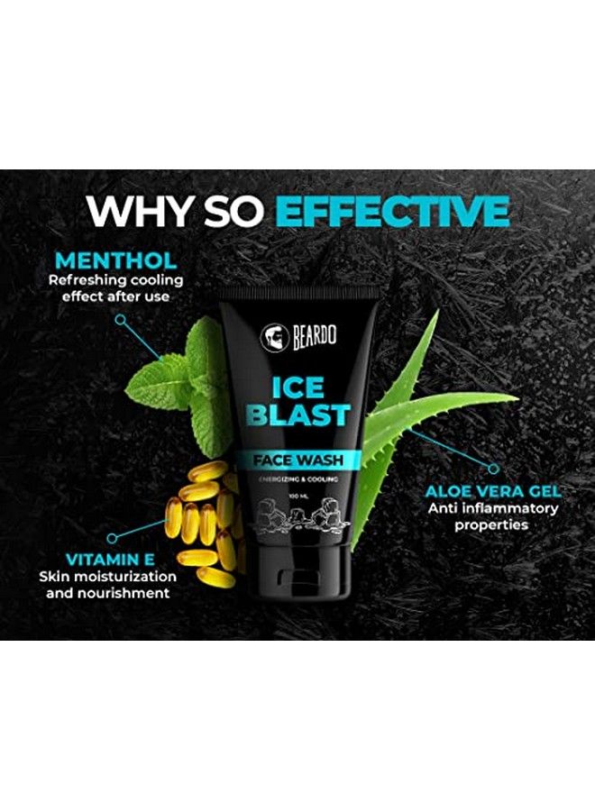 BEARDO Ice Blast Facewash For Men 100Ml | Menthol Cooling Facewash For Men | Instant Icy Cool Freshness Face Wash | For The Pricky Summer Heat | Long Lasting Cool | Refreshing Cool Kick With Menthol - Image 5