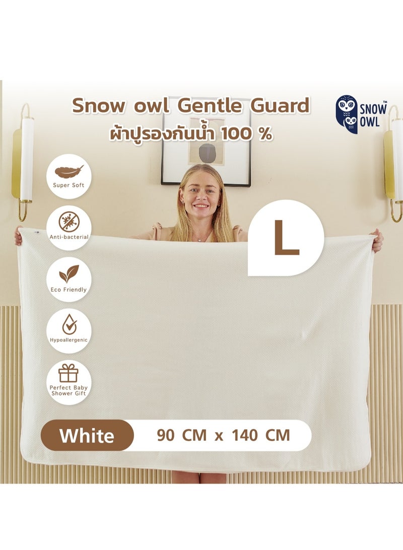 بومة الثلج وسادة واقية من الخيزران مقاومة للماء من Snow Owl (مقاسات S/M/L) - بيضاء، مقاس كبير - Image 1