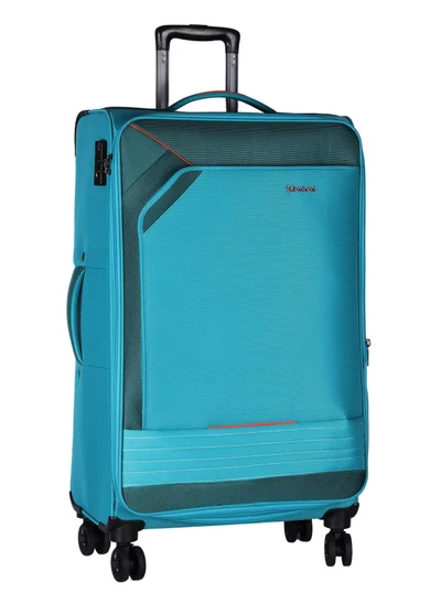 eminent Expandable Luggage Trolley Bag Soft Suitcase for Unisex Travel Polyester Shell Lightweight with TSA lock Double Spinner Wheels E777SZ Large Checked 28 Inch Green