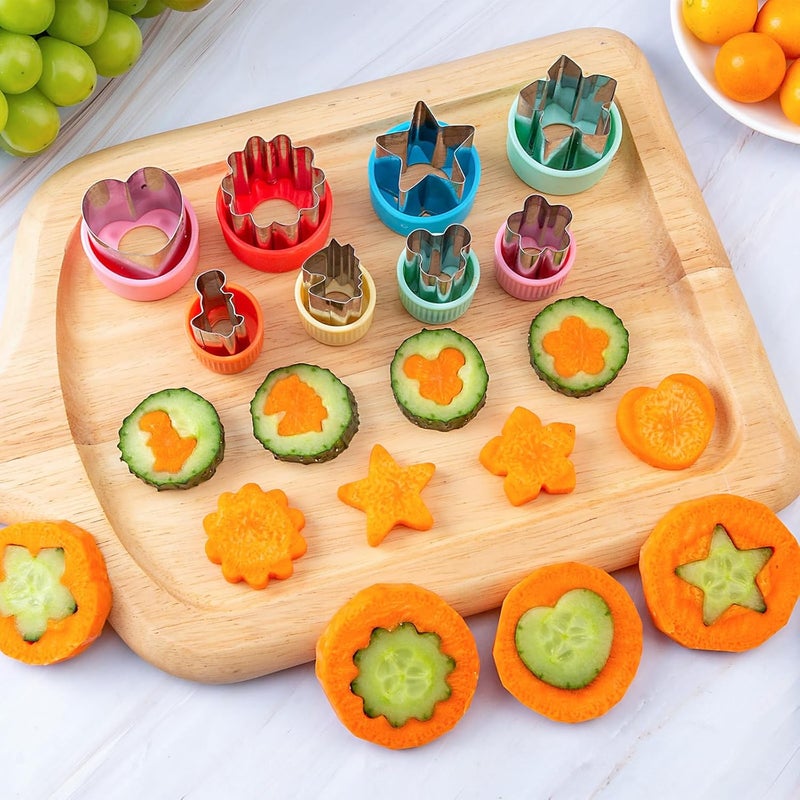 Kimfead Sandwich Cutters for Kids Lunch 12 Pcs, Cookie Cutters Set, Vegetable Fruit Cutters Shapes, Stainless Steel Biscuit Cutters, Dinosaur Mouse Heart Star - Image 5
