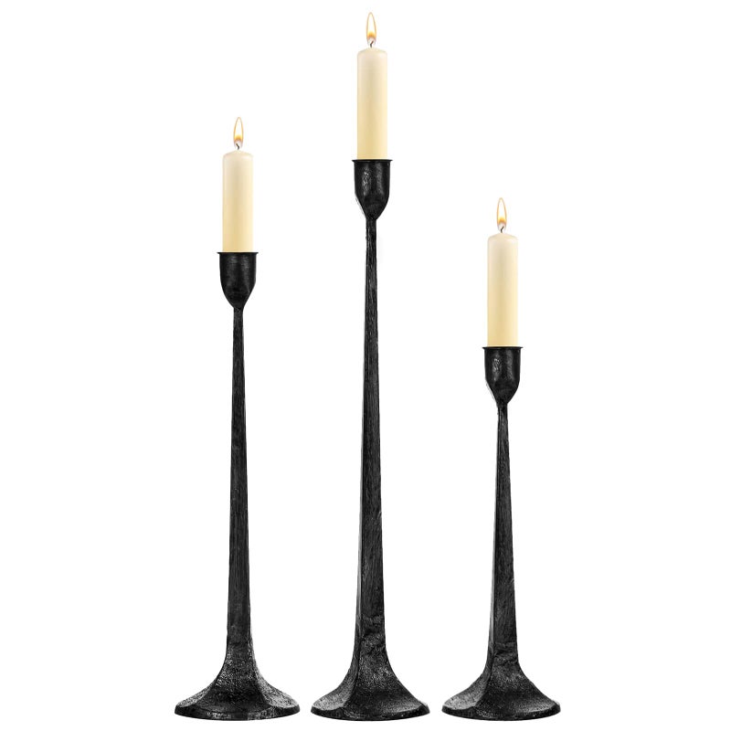 Iron Taper Candle Holder Set of 3  Decorative Tall Candle Stand Candlestick Holder for Wedding Dining Table Party Decoration