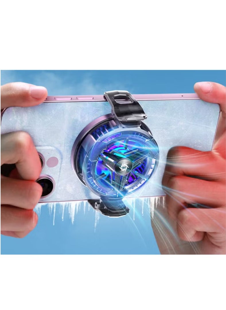 phomemo Phone Cooler, Phone Cooling Fan for Gaming, 2 Modes, Adsorption Design, Semiconductor Phone Cooler with RGB Light,Mini Phone Cooler for Mobile Phone Tablet PC  - Image 1
