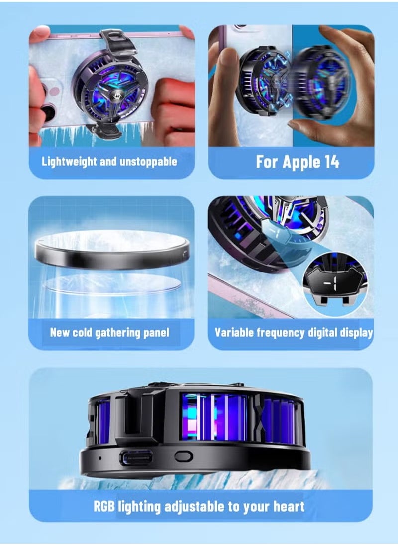 phomemo Phone Cooler, Phone Cooling Fan for Gaming, 2 Modes, Adsorption Design, Semiconductor Phone Cooler with RGB Light,Mini Phone Cooler for Mobile Phone Tablet PC  - Image 5