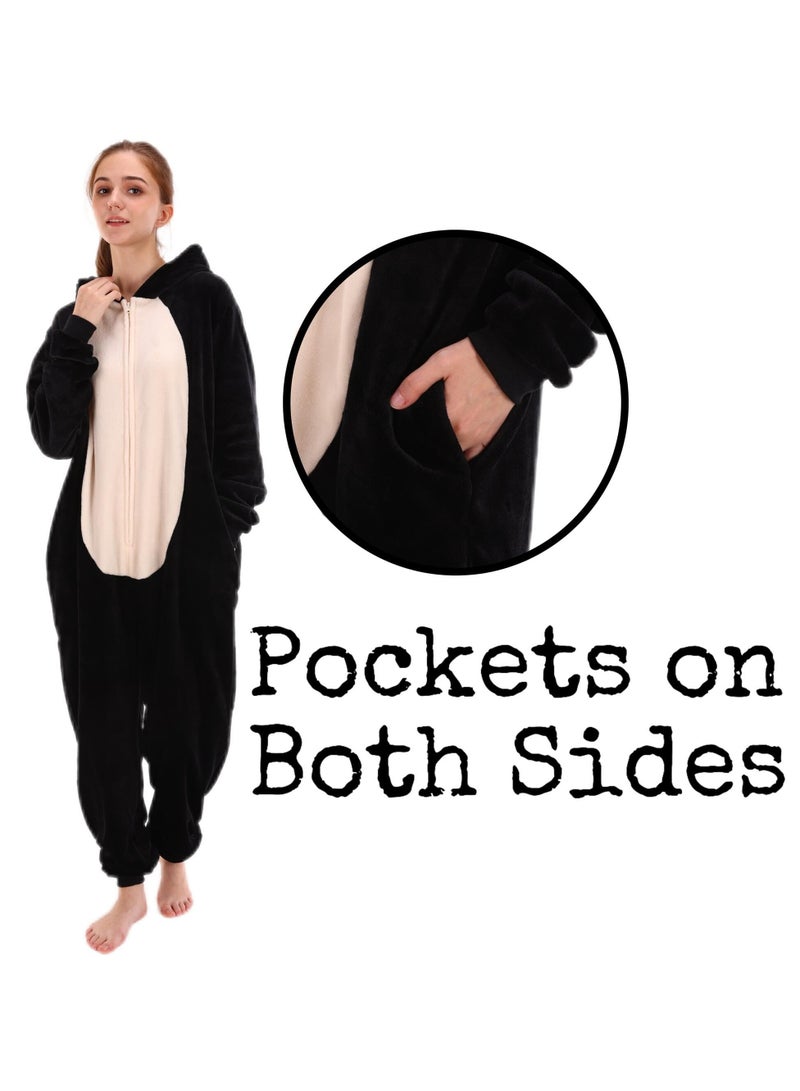 Snug Fit Unisex Adult Onesie Pajamas,  Cosplay Animal One Piece Halloween Costume Sleepwear Homewear  - Image 4
