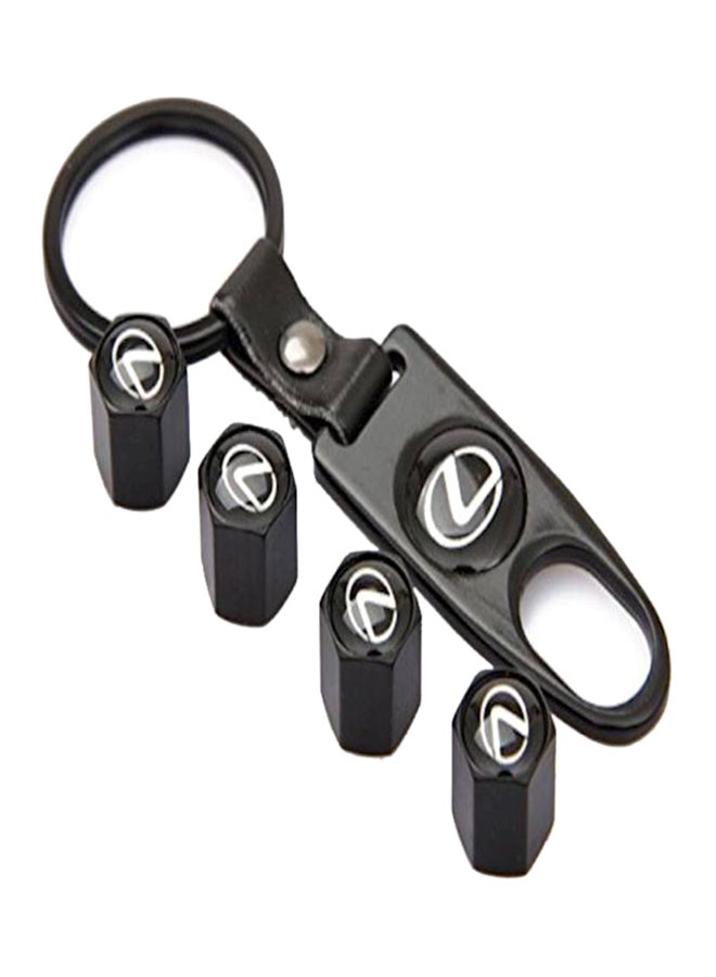 NIBEMINENT 4 Pcs Car Wheel Tire Valve Caps Key Chain
