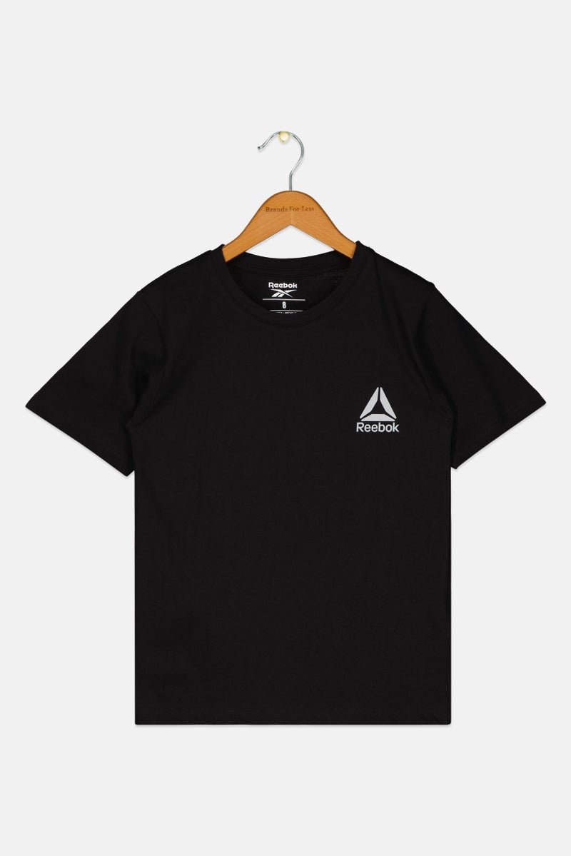 Reebok Kids Boy Sportswear Fit Short Sleeves Outdoor T-Shirt, Black - Image 1