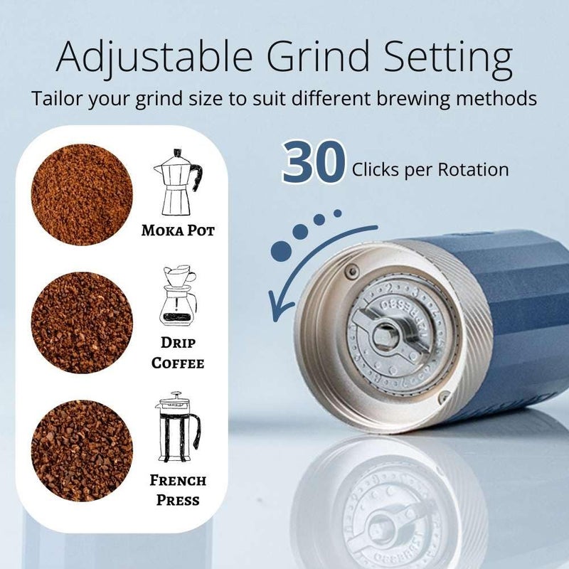 1Zpresso Q Air Manual Coffee Grinder-Black  Mini Slim Travel Sized Fits In The Plunger  Stainless Steel Conical Burr  Numerical Adjustable Setting For Pour Over French Press Cold Brew. - Image 2