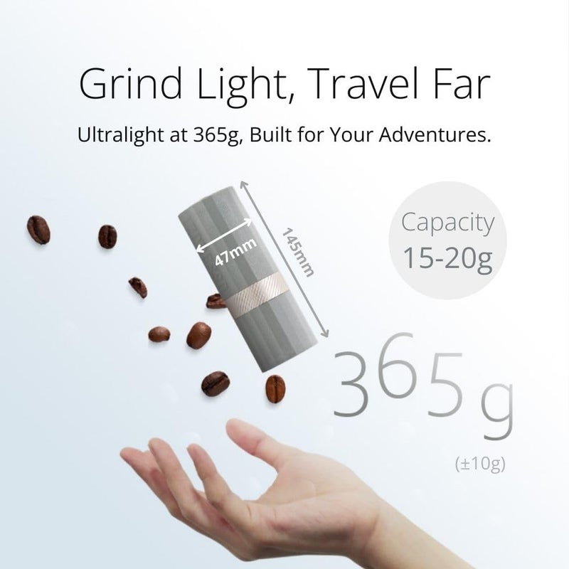 1Zpresso Q Air Manual Coffee Grinder-Black  Mini Slim Travel Sized Fits In The Plunger  Stainless Steel Conical Burr  Numerical Adjustable Setting For Pour Over French Press Cold Brew. - Image 4