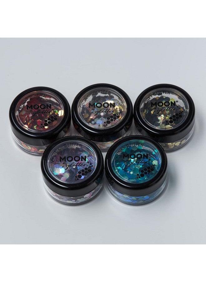 Moon Glitter Mystic Chunky Glitter By Moon Glitter 100% Cosmetic Glitter For Face Body Nails Hair And Lips 0.10Oz Set Of 5 - Image 3