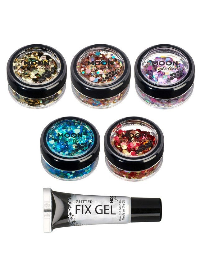Moon Glitter Mystic Chunky Glitter By Moon Glitter 100% Cosmetic Glitter For Face Body Nails Hair And Lips 0.10Oz Set Of 5 - Image 2