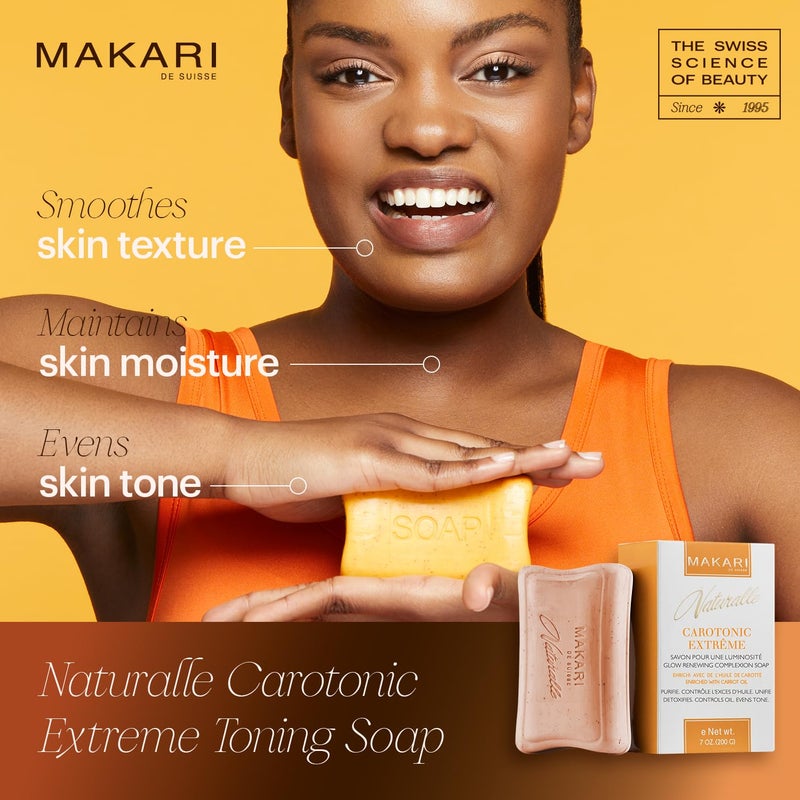 MAKARI Naturalle Carotonic Cleansing Bar Soap â€“ Facial & Body Soap for Combination & Oily Skin | Cleansing Bar with Botanical Oils & Vitamins for a Fresh, Even-Looking Appearance, 7 Oz - Image 2