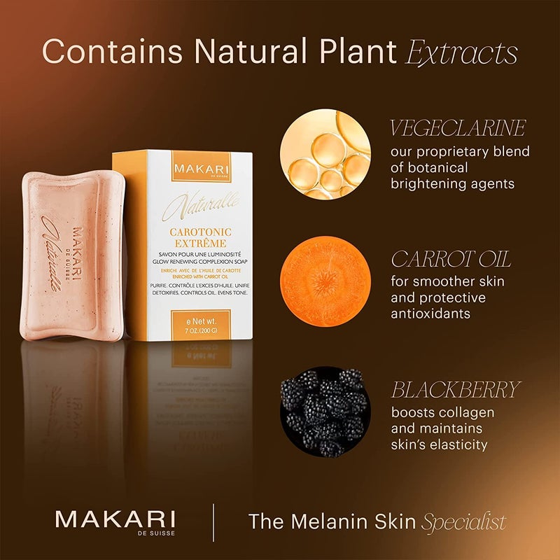 MAKARI Naturalle Carotonic Cleansing Bar Soap â€“ Facial & Body Soap for Combination & Oily Skin | Cleansing Bar with Botanical Oils & Vitamins for a Fresh, Even-Looking Appearance, 7 Oz - Image 4