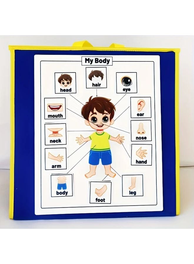 Hoojojo 13pcs Body Parts Felt Toy Set Educational Anatomy Puzzle for Kids - Image 2