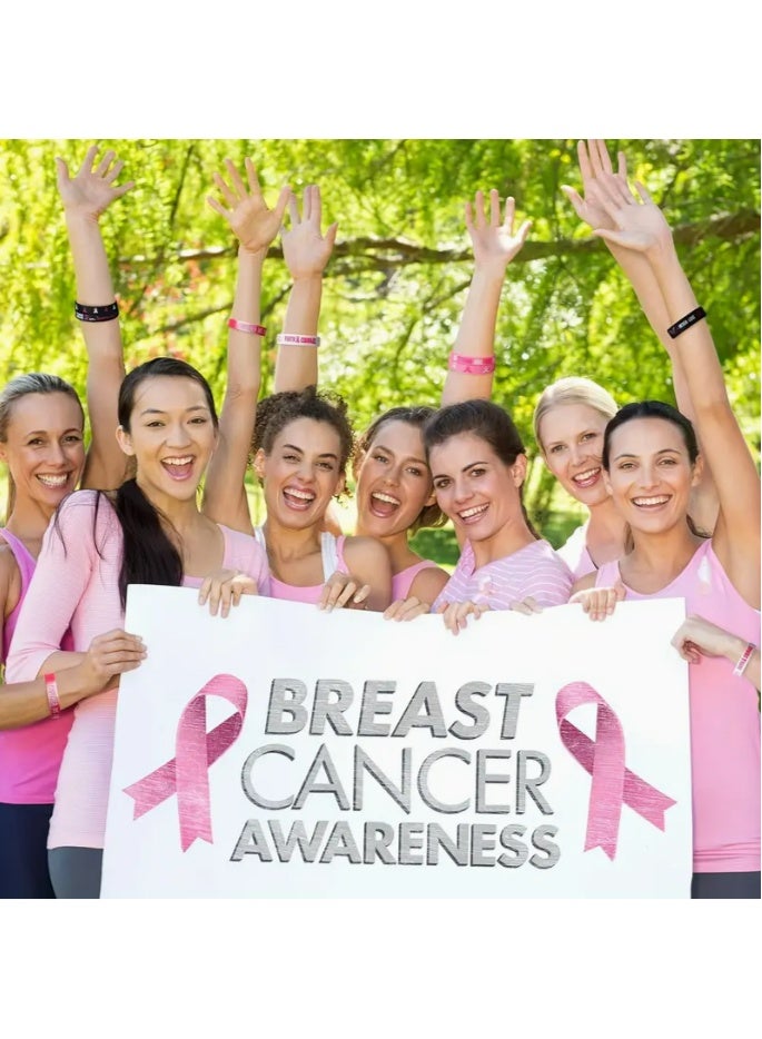 MELIZ Breast Cancer Awareness Silicone Wristbands – Set of 6 Designs (1 Pack) - Image 4