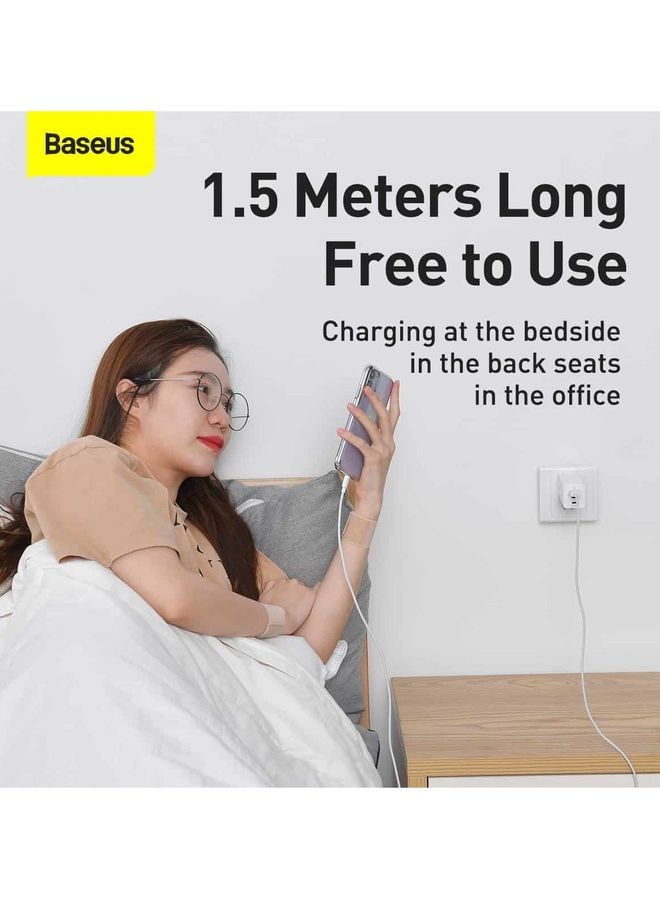 نيبمينينت مجموعة كابلات من لايتنينج إلى USB A بطول 1.5 متر قطعتين متوافقة مع هاتف آيفون 14/13/12/11/10/X/XS/8/7/6 وأجهزة الآي باد، وأكثر - أبيض - Image 3