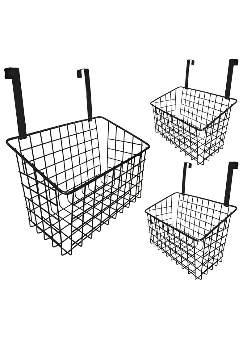 DubaiGallery 3Pcs Basket metal door-hung organiser kitchen hanging shelf  - Image 1