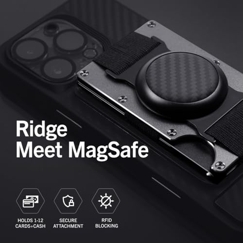 The Ridge Ridge Wallets for Men Compatible with Magsafe - Slim Minimalist Compact Wallet and Card Holder, RFID Protected Front Pocket Wallets for Men with Integrated Cash Strap (Gunmetal) - Image 2