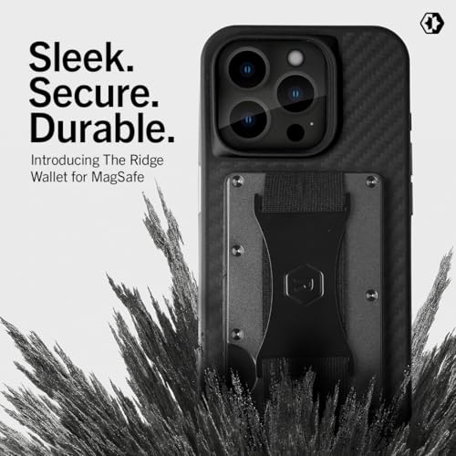 The Ridge Ridge Wallets for Men Compatible with Magsafe - Slim Minimalist Compact Wallet and Card Holder, RFID Protected Front Pocket Wallets for Men with Integrated Cash Strap (Gunmetal) - Image 3