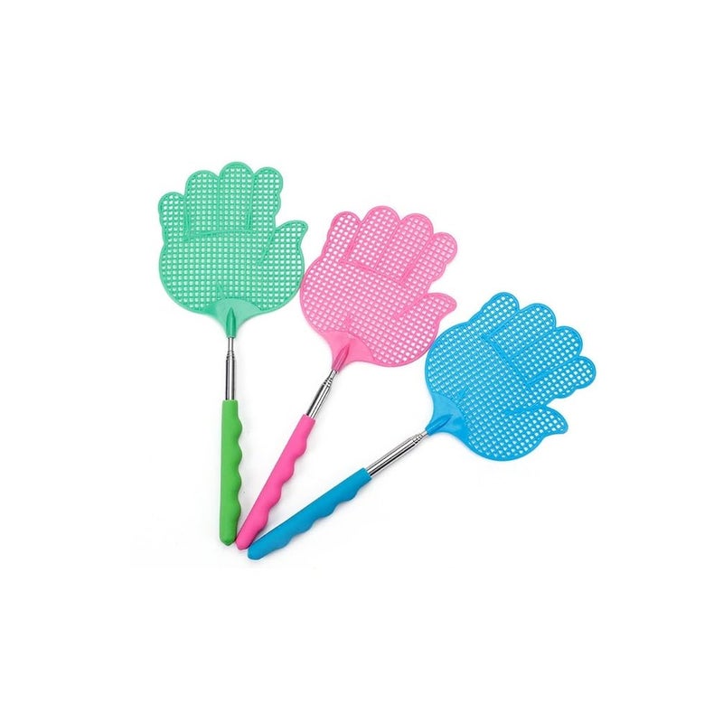 fashion mania 3pcs Retractable Fly Swatters, Durable Plastic Fly Swatter Heavy Set, Practical Retractable Mini Fly Racket with Stainless Steel Rod, Heavy Duty Fly Swatter for Indoors and Outdoors - Image 1