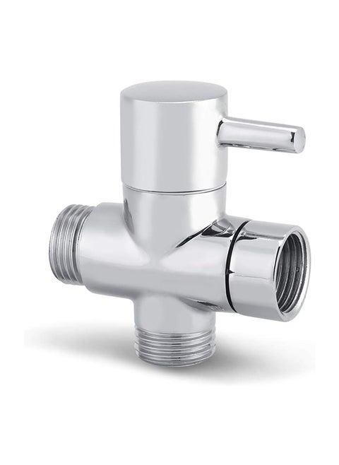 G1 2 inch 3 Way Shower Arm Diverter Valve Bathroom Universal Shower System Component Replacement Part for Hand Held Showerhead and Fixed Spray Head Solid Brass with Chrome Plating